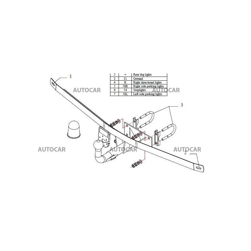 Tažné zařízení pro Škoda 105, 120, 125, 130, 135 - pevné