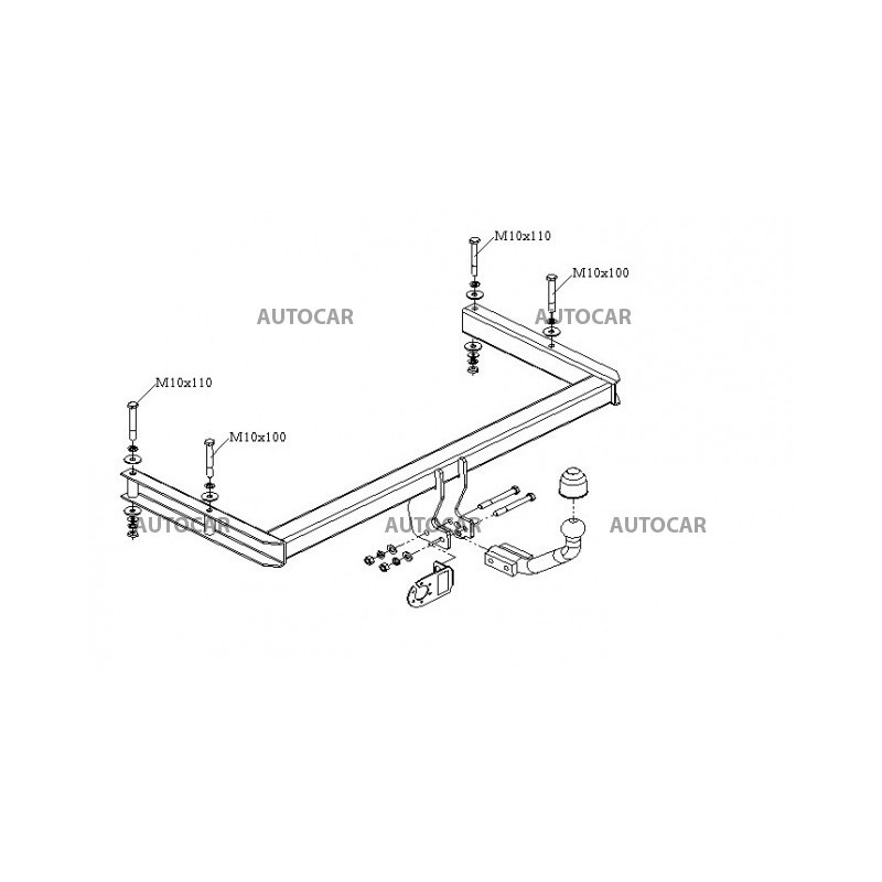 Ťažné zariadenie pre SUPERB - 4 dv., (3 U 4) - skrutkový systém - od 2002 do 2008