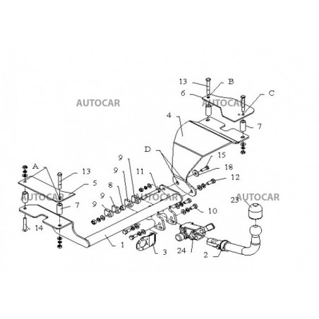 Ťažné zariadenie pre SWIFT - 3/5 dv. 2WD (MZ) - automatický systém - od 2005 do Ťažné zariadenie pre SWIFT - 3/5 dv. 2WD (MZ) - automatický systém - od 2005 do