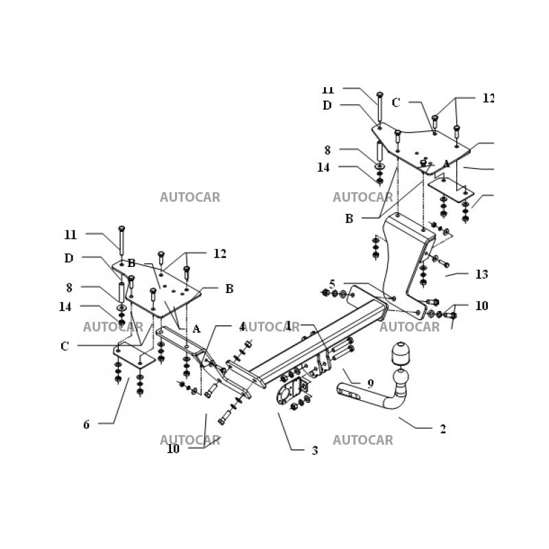 Ťažné zariadenie pre SX 4 - 4WD, 3/5dv - 4x4 - automatický systém - od 2006 do 