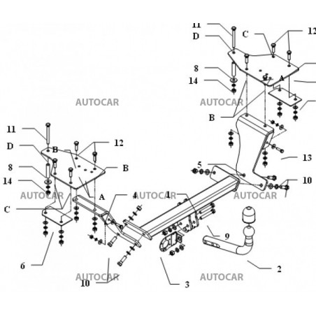 Ťažné zariadenie pre SX 4 - 4WD, 3/5dv - 4x4 - automatický systém - od 2006 do Ťažné zariadenie pre SX 4 - 4WD, 3/5dv - 4x4 - automatický systém - od 2006 do