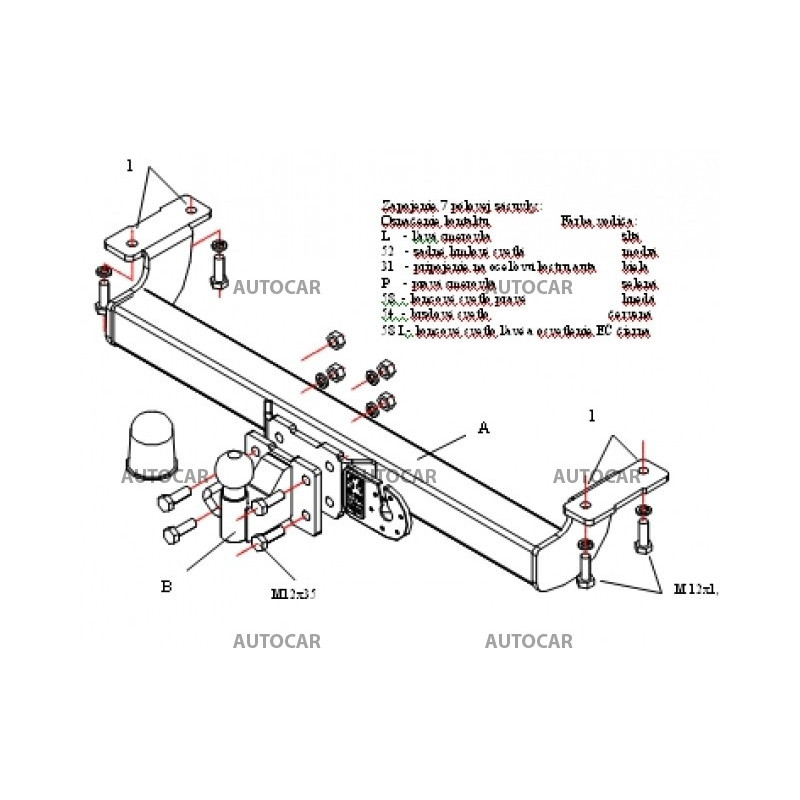 Ťažné zariadenie pre VITARA - 3 dv., (ET, TA) - pevný systém - od 1988 do 2001