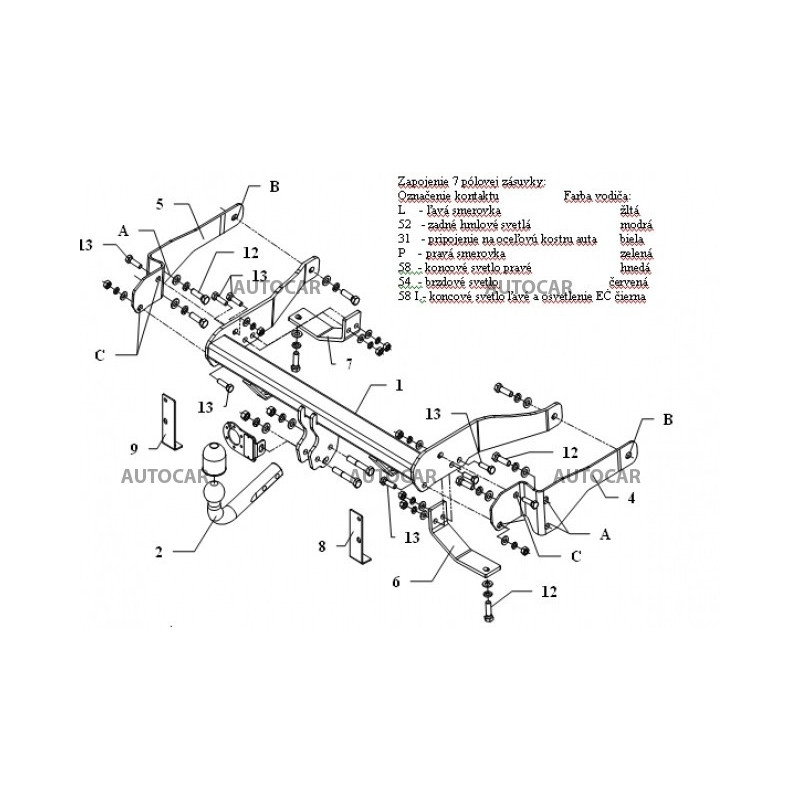 Ťažné zariadenie pre CAPTIVA - SUV,(C100) - skrutkový systém - od 2006 do 