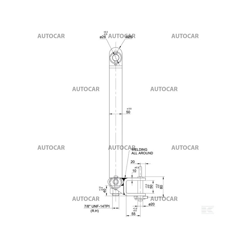 Tříbodový držák na přívěs kat. 2