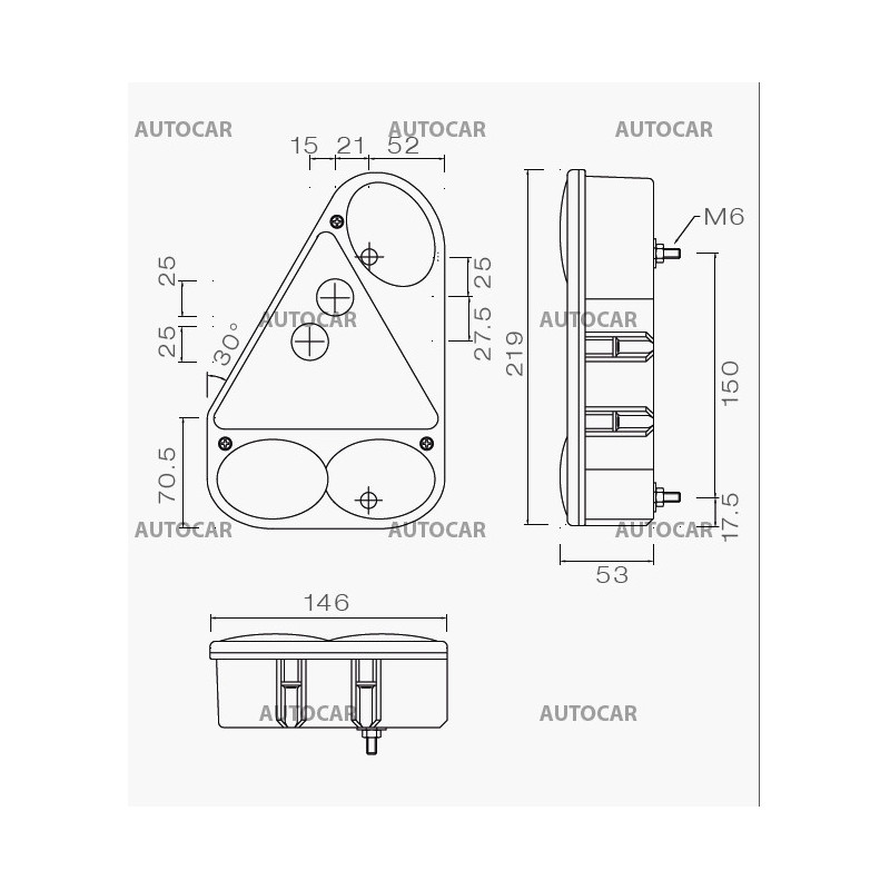 Zadní koncové světlo - pravé se spátečkou - s bajonetovým konektorem