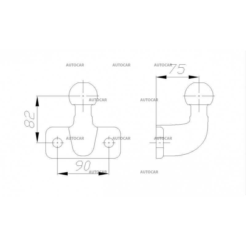 Přírubová koule - 2 díry