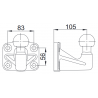 Ťažná guľová spojka KH4-1 - vert. zaťaž. 150 kg Ťažná guľová spojka KH4-1 - vert. zaťaž. 150 kg