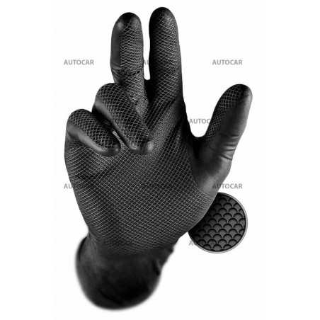 Grippaz 246 - Protiskluzové nitrilové rukavice - černé - velikosť M (08)