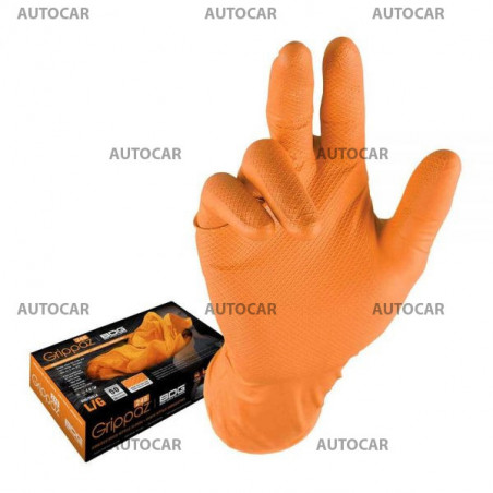 Grippaz 246 - Protiskluzové nitrilové rukavice - oranžové - velikosť XL (10)