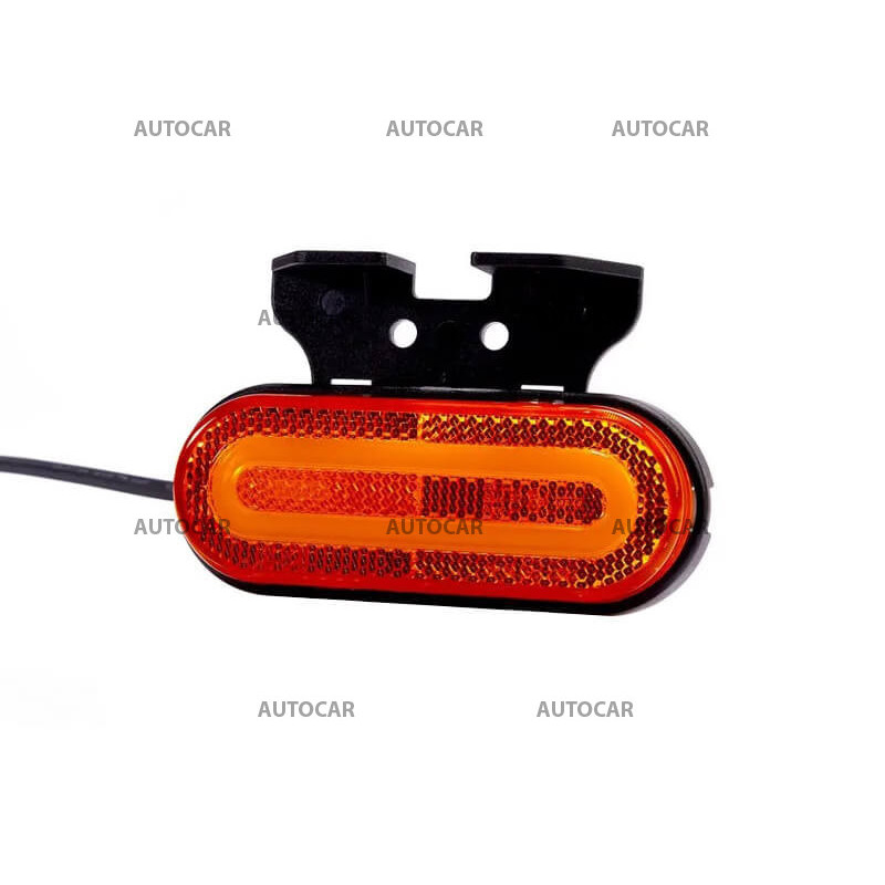 LED poziční světlo - oranžové s držákem a kabelem