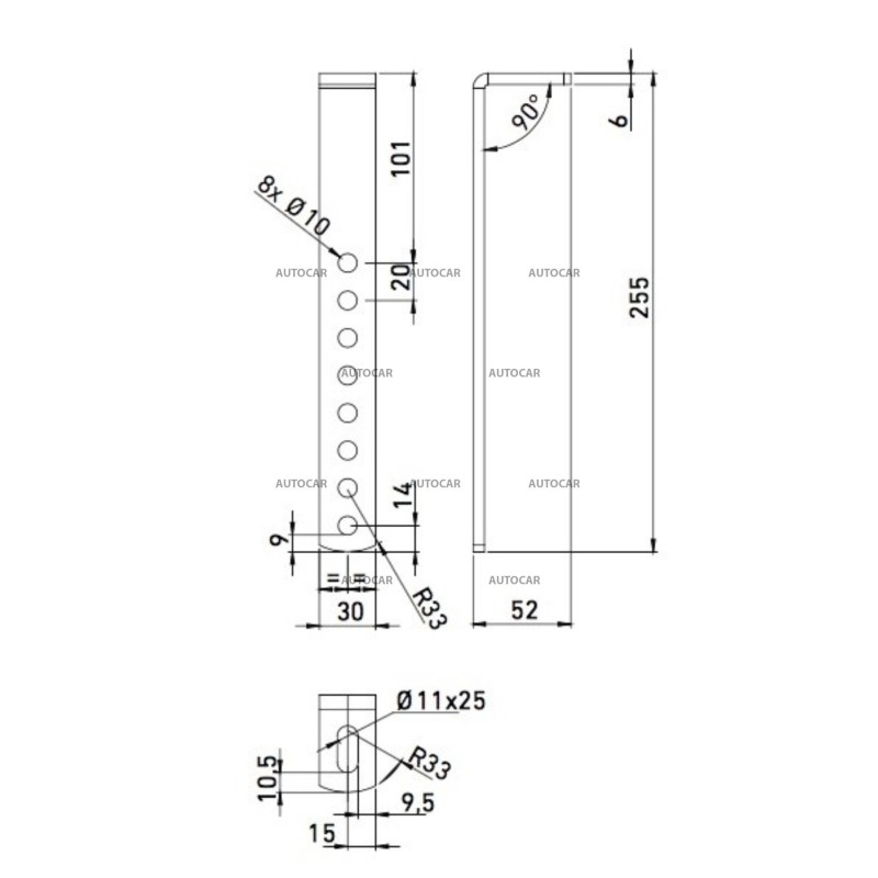 Držák boxu pod přívěs (sada pro 1 box) Daken