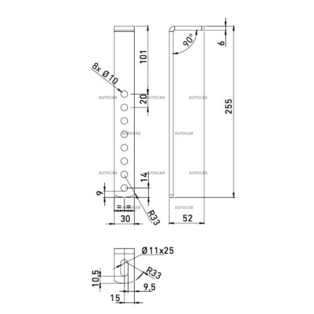 Držák boxu pod přívěs (sada pro 1 box) Daken