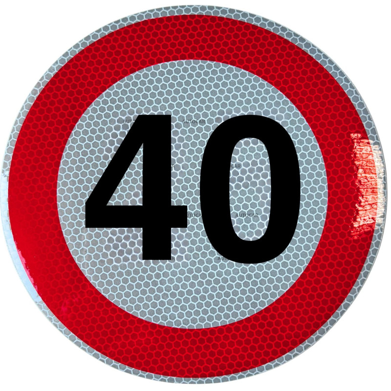 Rychlostní nálepka 40 km/hod 20cm