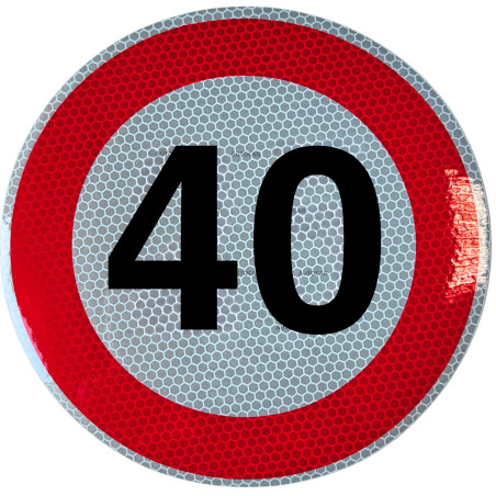 Rychlostní nálepka 40 km/hod 20cm