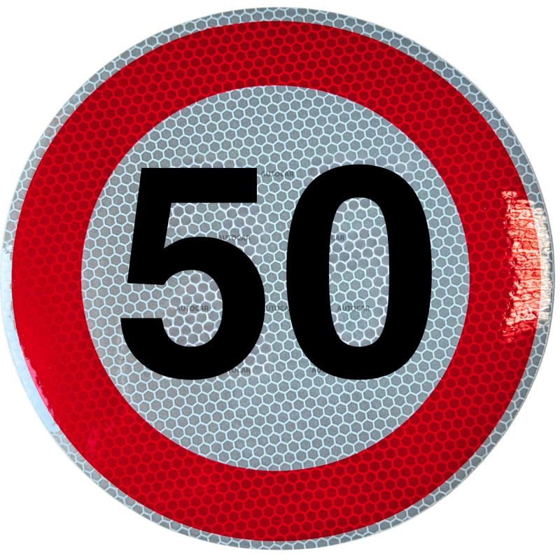 Rychlostní nálepka 50 km/hod 20cm