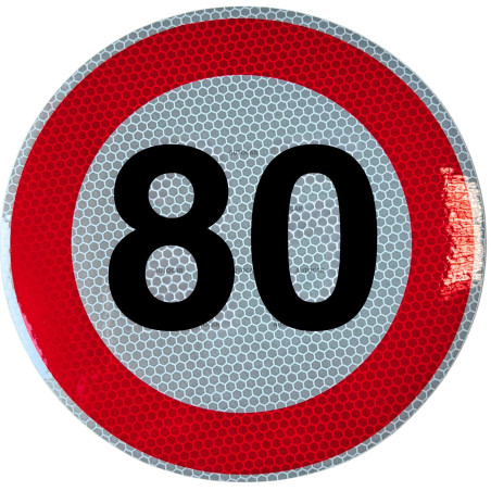 Rychlostní nálepka 80 km/hod 20cm