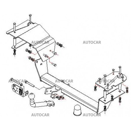 Ťažné zariadenie pre ALFA 156 Sportwagon - Combi - skrutkový systém - od 2000 do 2005/02