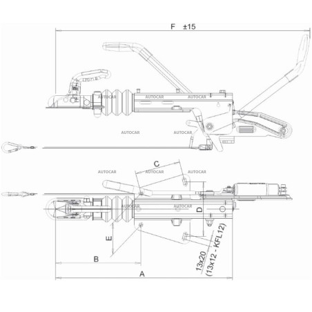 Nájezdová brzda KNOTT KF13-C – 1300 kg