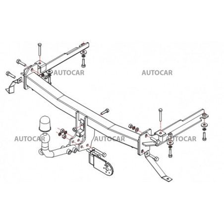 Ťažné zariadenie pre NUBIRA - 4dv. - automatický systém - od 1999/07 do 2003 Ťažné zariadenie pre NUBIRA - 4dv. - automatický systém - od 1999/07 do 2003