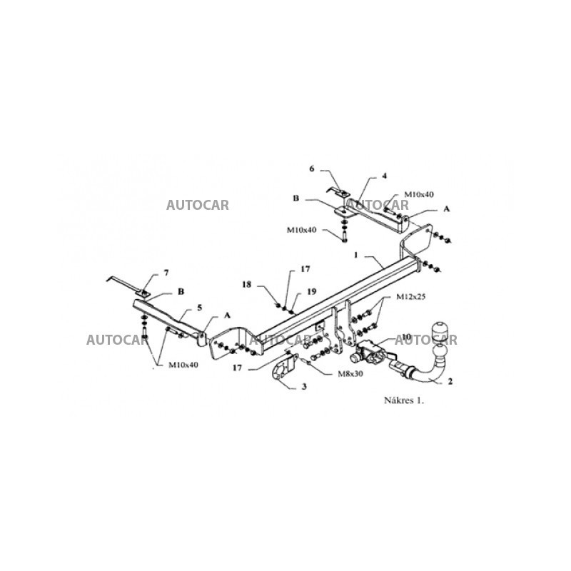 Ťažné zariadenie pre PUNTO GRANDE - 3/5dv., (199) - automatický systém - od 2005 do 