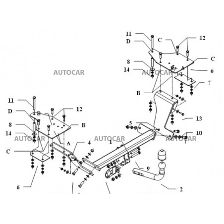 Ťažné zariadenie pre SEDICI - 4WD, 3/5dv - 4x4 - automatický systém - od 2006 do Ťažné zariadenie pre SEDICI - 4WD, 3/5dv - 4x4 - automatický systém - od 2006 do