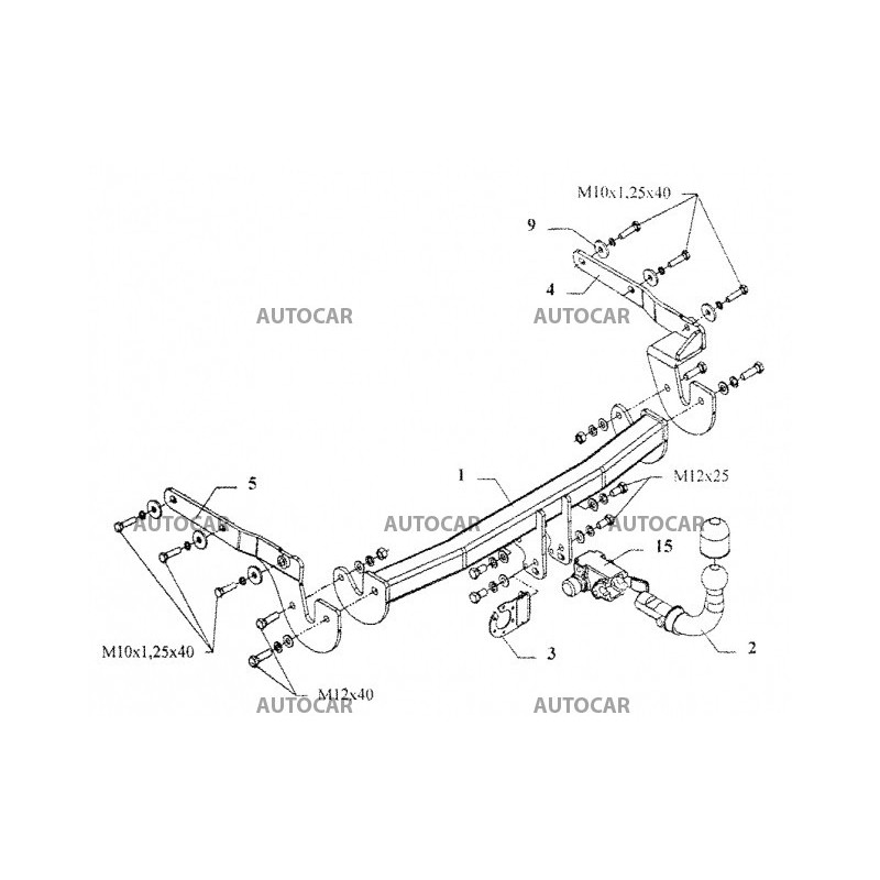 Ťažné zariadenie pre YARIS - 3/5dv., ( P 90 ) - automatický systém - od 2005 do 2008