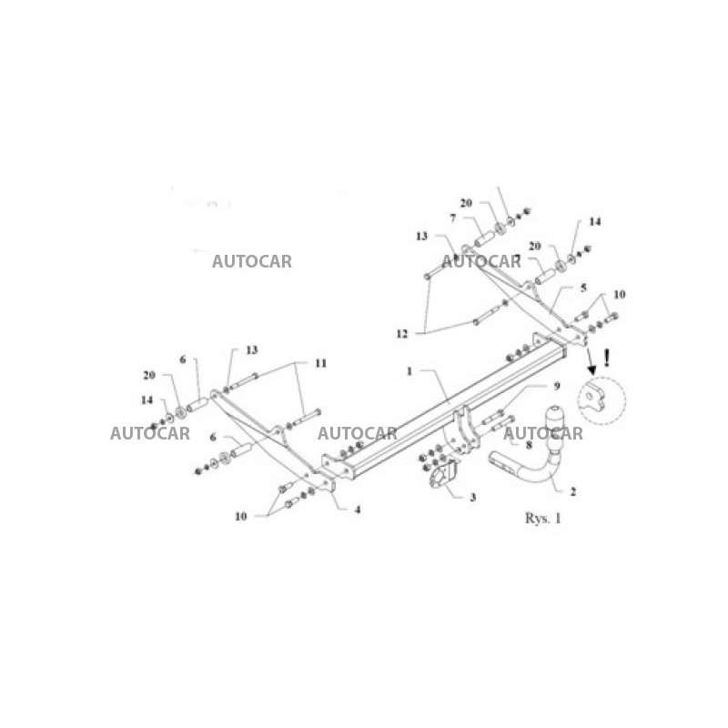 Ťažné zariadenie pre CLIO - Grandtour - skrutkový systém - od 2008 do 