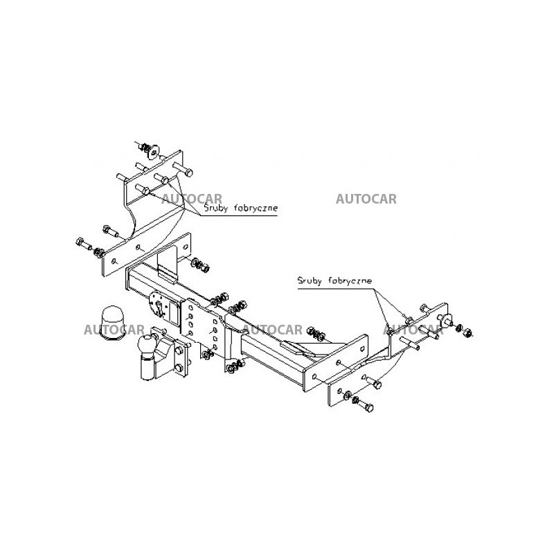 Ťažné zariadenie pre TRANSIT - dodávka,aj zo zabud.plast.schod.-polohovat.guľa (F__) - pevný systém - od 2000,2006 do 
