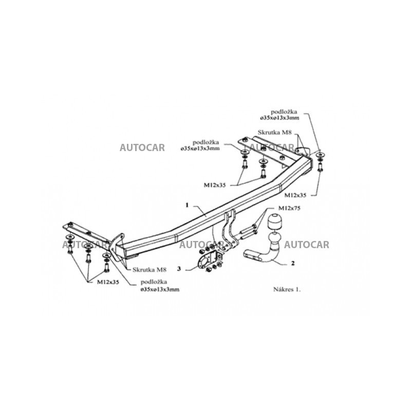 Ťažné zariadenie pre CIVIC - 5dv - skrutkový systém - od 2005/08 do 