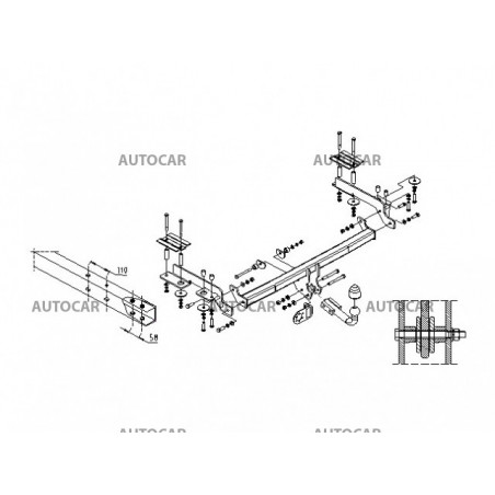 Ťažné zariadenie pre CR-V - 5dv. (RD) - automatický systém - od 1997 do 2002/02 Ťažné zariadenie pre CR-V - 5dv. (RD) - automatický systém - od 1997 do 2002/02