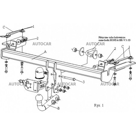 Ťažné zariadenie pre HR-V - 3/5 dv. - automatický systém - od 1999 do 2002/05 Ťažné zariadenie pre HR-V - 3/5 dv. - automatický systém - od 1999 do 2002/05