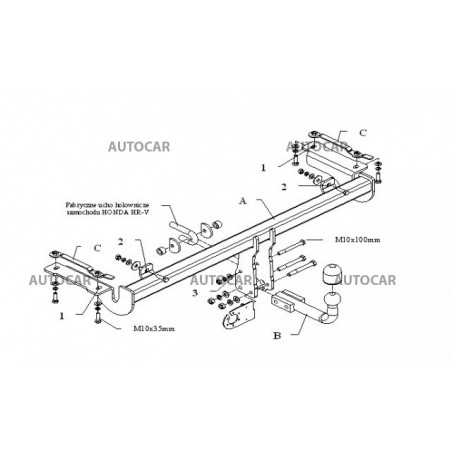 Ťažné zariadenie pre HR-V - 3/5dv. - automatický systém - od 2002/06 do Ťažné zariadenie pre HR-V - 3/5dv. - automatický systém - od 2002/06 do