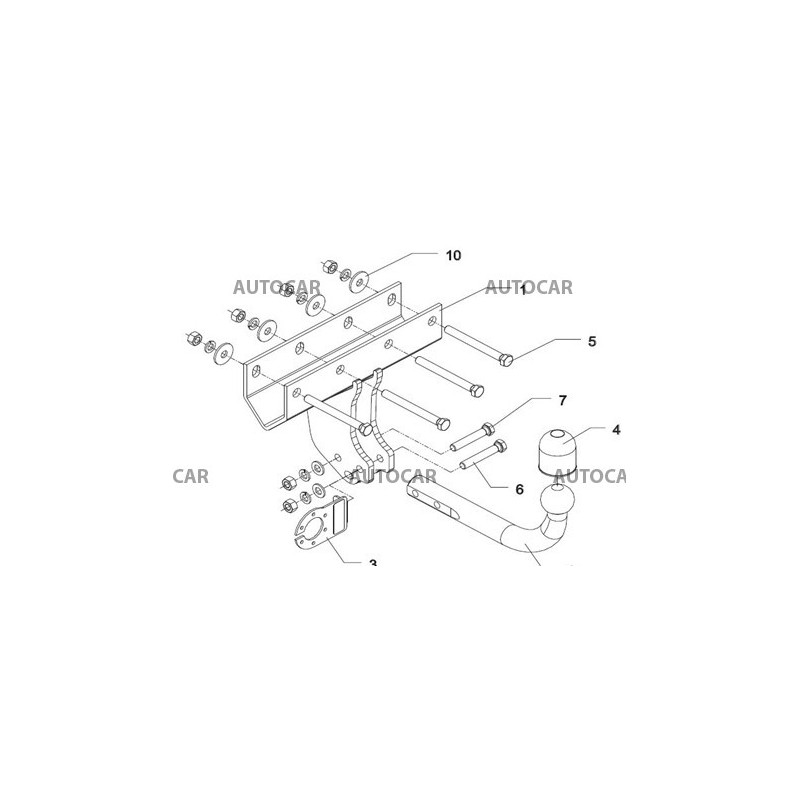 Ťažné zariadenie pre WRANGLER - JK - skrutkový systém - od 2006 do 