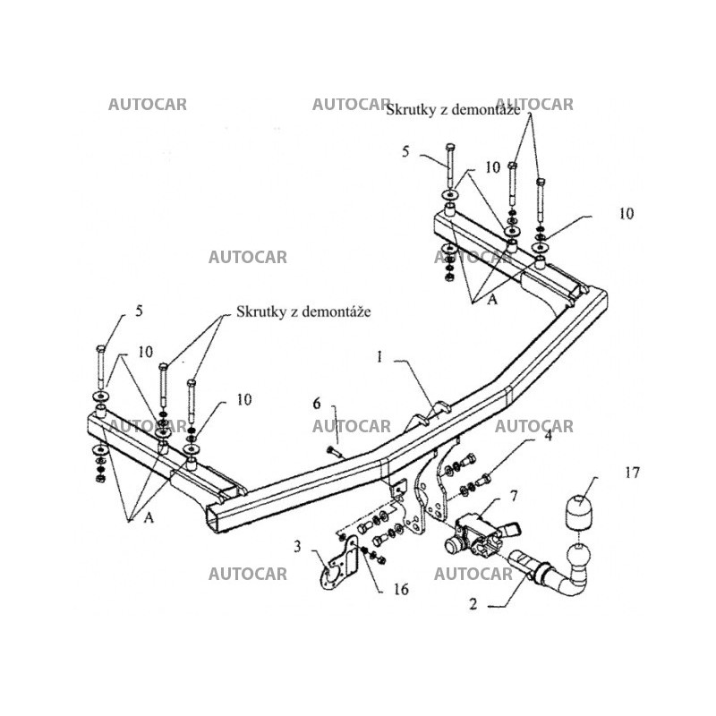Ťažné zariadenie pre A 6 Allroad - Avant, Quattro, (4 BH) - automatický systém - od 2000 do 2006