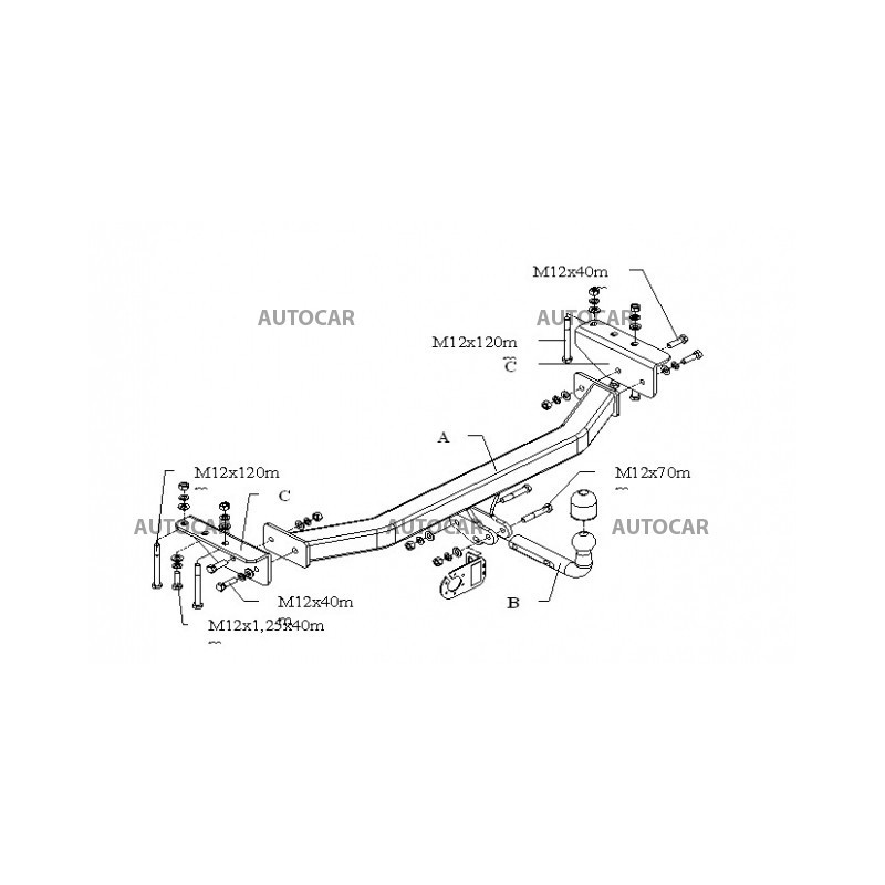 Ťažné zariadenie pre PAJERO - SPORT - 3/5 dv, (K 90) - skrutkový systém - od 1998 do 