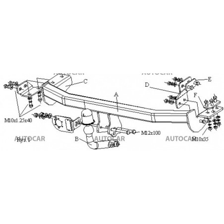 Ťažné zariadenie pre ALMERA - 4dv.,(N 15) - automatický systém - od 1995 do 2000/02 Ťažné zariadenie pre ALMERA - 4dv.,(N 15) - automatický systém - od 1995 do 2000/02