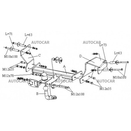 Ťažné zariadenie pre MICRA - 3/5dv., ( K11 ) - automatický systém - od 1992/08 do 2002 Ťažné zariadenie pre MICRA - 3/5dv., ( K11 ) - automatický systém - od 1992/08 do 2002
