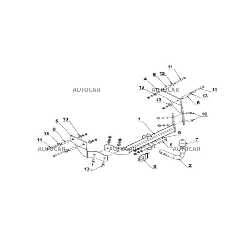 Ťažné zariadenie pre BIPPER - 5 dv - skrutkový systém - od 2008 do 